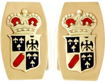 1970s Cufflinks in 9ct Yellow Gold and Enamel