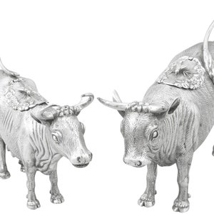 Continental Silver Cow Creamers - Antique Circa 1880