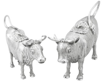 Continental Silver Cow Creamers - Antique Circa 1880