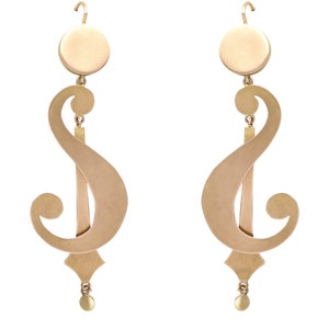 9ct Yellow Gold Drop Earrings - Antique Circa 1900