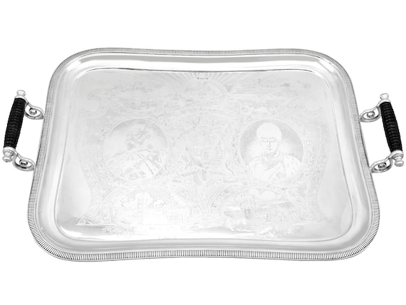 Sterling Silber Tablett - Antike Edwardian (1901)