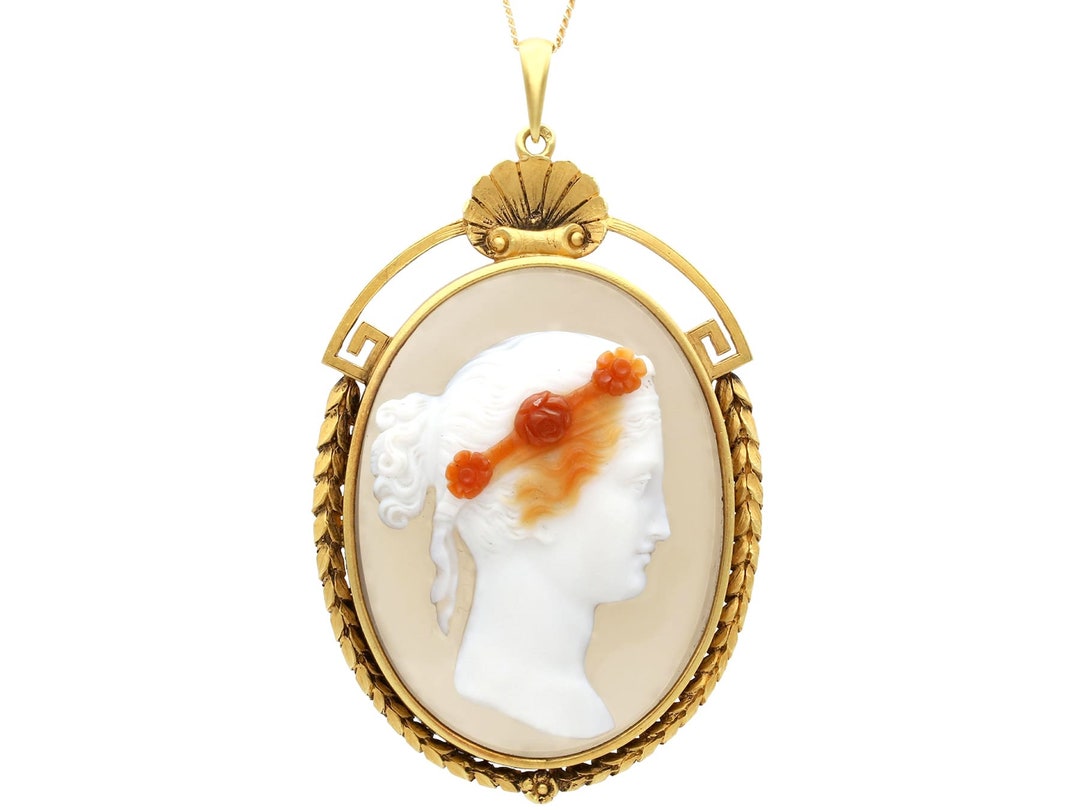 Pendentif Ancien En Or Jaune 18 Carats Avec Camée - Occasion