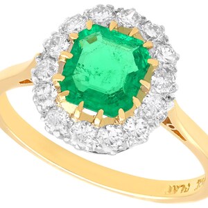 Antique Emerald Cut Emerald Ring in Yellow Gold