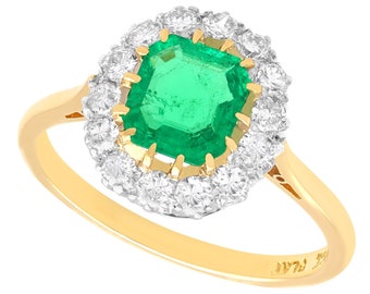 Antique Emerald Cut Emerald Ring in Yellow Gold