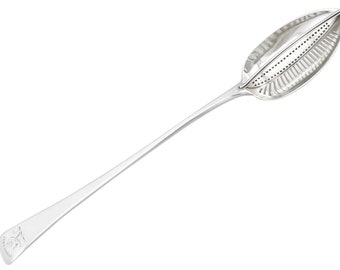 Sterling Silver Old English Pattern Gravy Straining Spoon - Antique George III (1792)