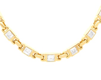 Vintage 3ct Diamond and 18ct Yellow Gold Necklace Circa 1980