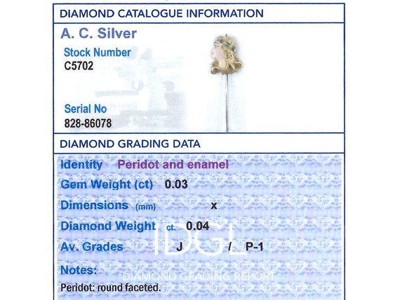 Diamond and Peridot, Enamel and 14ct Yellow Gold … - image 8