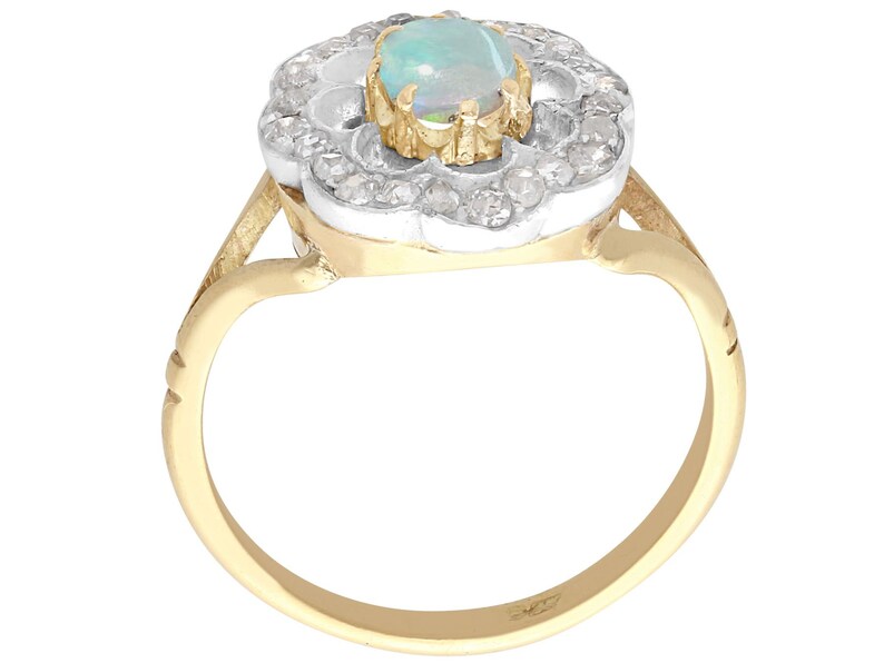 Antique Opal and Diamond Yellow Gold Dress Ring Circa 1900 image 5