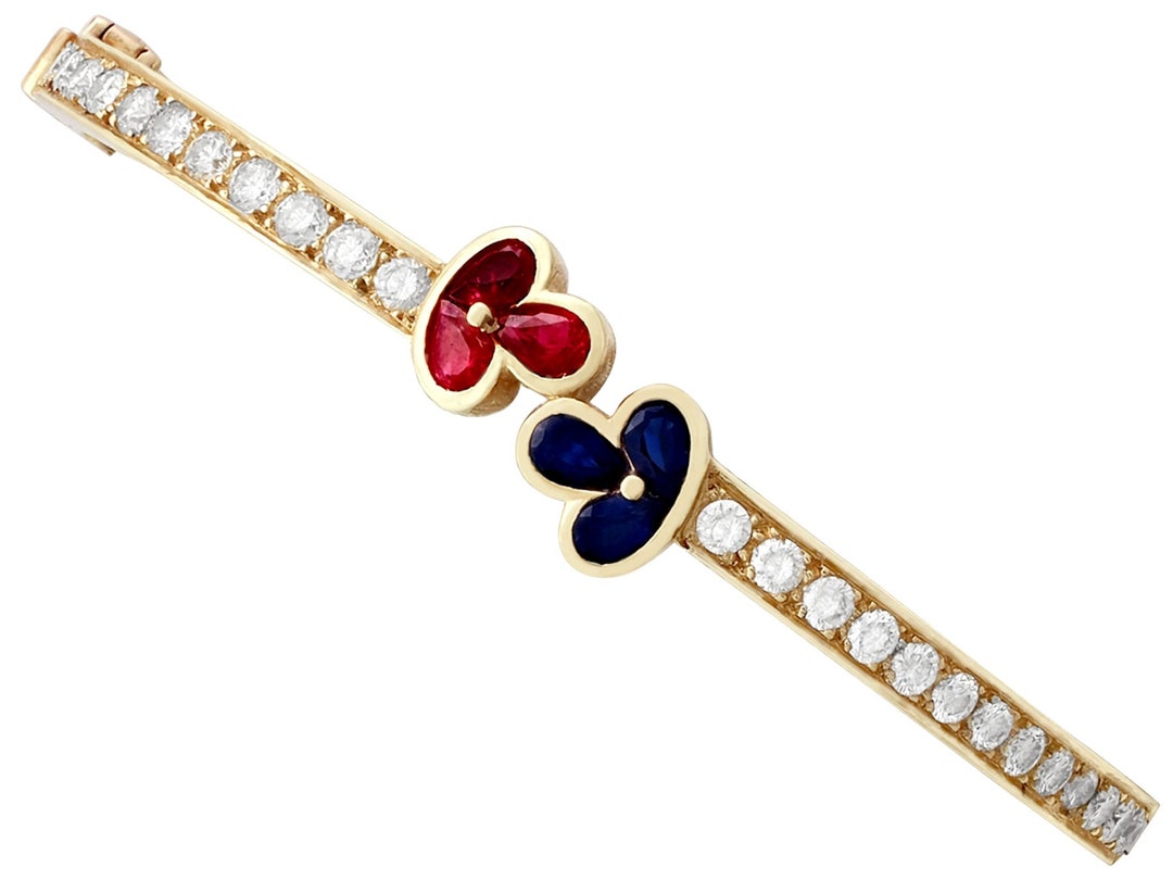 ヴィンテージ フランス製 ルビー、サファイア、ダイヤモンド 18K