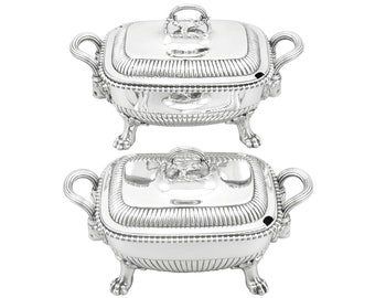 Sterling zilveren terrines - Antiek George III (1810)