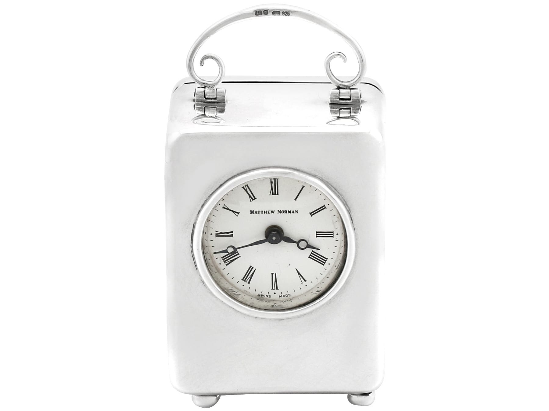 Sterling Silver Miniature Boudoir Clock - Vintage (1982)