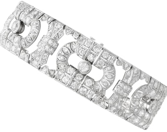 11.32ct Diamant und Platin Armband - Art Deco - Antik Circa 1920
