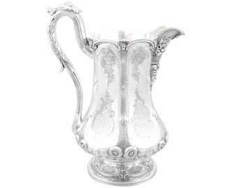Jarra de agua de plata con moneda estadounidense - Antigua, circa 1850