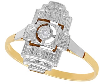 Antique Art Deco Diamond Ring: 14K Yellow & White Gold, Circa 1920