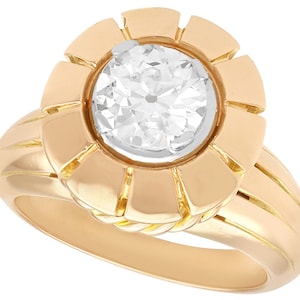 Antique Diamond and 18ct Rose Gold Solitaire Engagement Ring