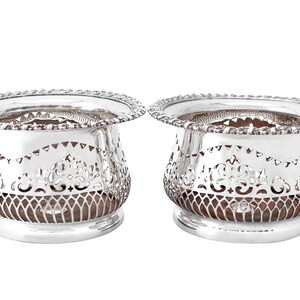 Electroplated Silver Bottle Coasters - Antique Circa 1940
