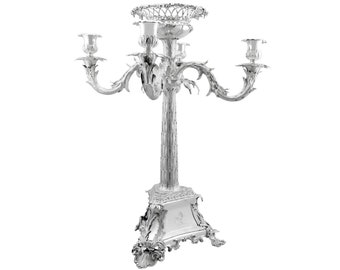 Sterling Silver Four Light Candelabrum Centrepiece - Antique Victorian
