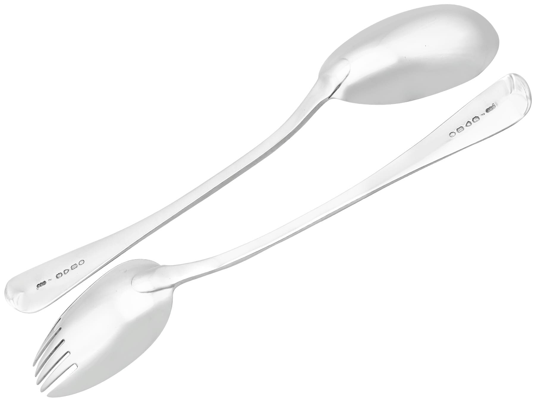 スターリングシルバーのオールドイングリッシュ柄サラダサーバー