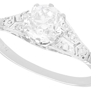 Antique 1.13 ct Diamond and Platinum Solitaire Engagement Ring Circa 1935