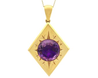 Antique 18.63 Carat Amethyst Locket in 18k Yellow Gold Circa 1880