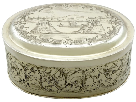 German Silver Gilt Tobacco Box - Antique Circa 1695