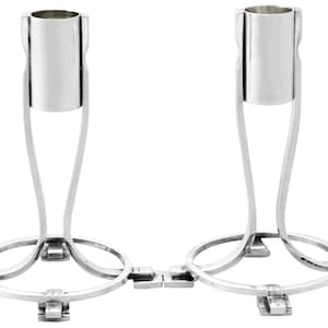 Sterling Silver Candle Holders - Art Deco Style - Vintage