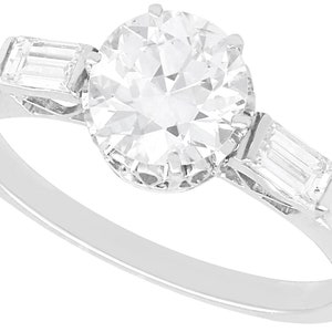 Antique 1.32 ct Diamond and Platinum Solitaire Engagement Ring Circa 1935
