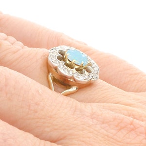 Antique Opal and Diamond Yellow Gold Dress Ring Circa 1900 image 8