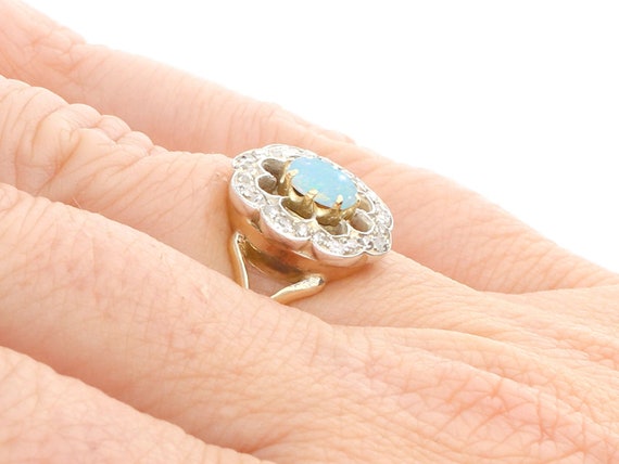 Antique Opal and Diamond Yellow Gold Dress Ring C… - image 8