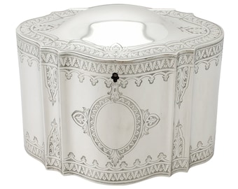 Sterling Silver Locking Tea Caddy - Antique Victorian