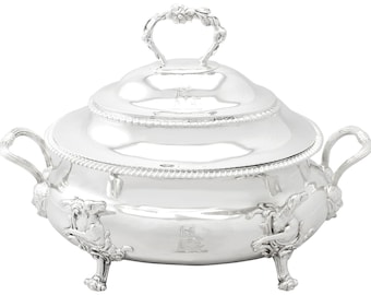 Zuppiera in argento sterling - Antica, stile Giorgio III