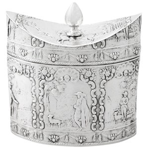 Dutch Silver Tea Caddy - Antique Circa 1880