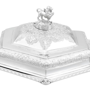 Antique Sterling Silver Covered Serving Dish by Robert Garrard II
