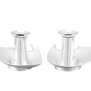 Sterling Silver Candlesticks - Design Style - Vintage (1957)