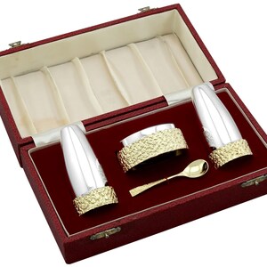 Vintage Design Style Sterling Silver Condiment Set