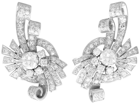 Garrard Diamond Platinum Earrings | Plaza Jewellery English Vintage Antique  Unique Jewellery