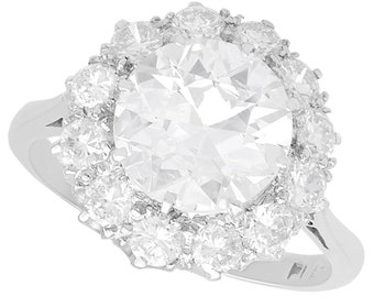 Anillo de platino y diamantes de 3,42 ct - Antiguo, circa 1925