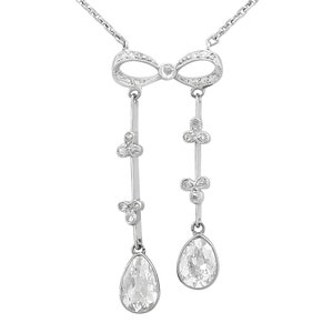 Antique 1.22ct Diamond and 14k White Gold Necklace