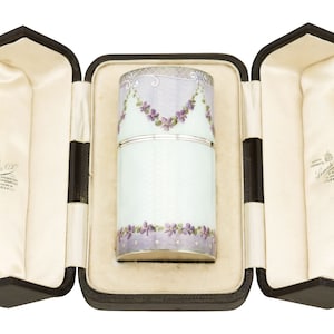 Sterling Silver, Enamel and Glass Scent Bottles - Antique George V (1912)