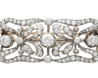 Broche antiguo de oro amarillo y diamantes de 4,30 ct