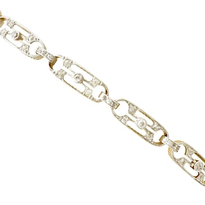 Antique 1.05ct Diamond and 12k Yellow Gold, Platinum Set Bracelet