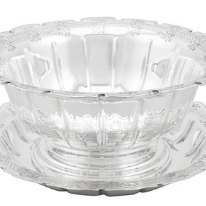 Sterling Silver Strawberry Bowl and Serving Dish - Antique George V (1928)