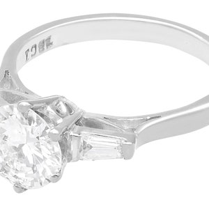 1.62 ct Diamond and 18 ct White Gold Solitaire Ring Antique Circa 1935 image 2