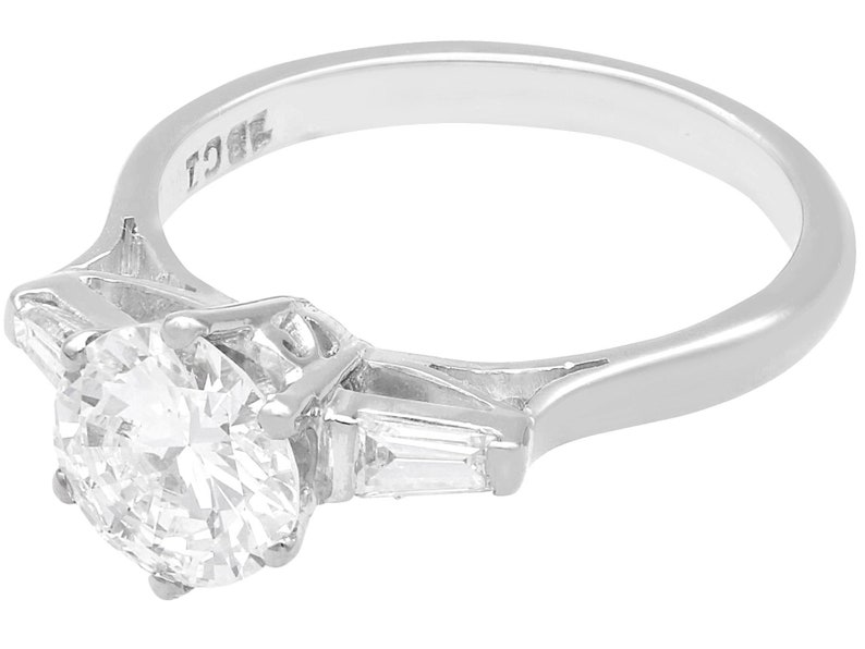 1.62 ct Diamond and 18 ct White Gold Solitaire Ring Antique Circa 1935 image 2