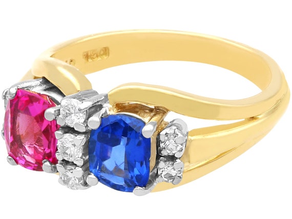 2.40ct Sapphire and 0.19ct Diamond, 18ct Yellow G… - image 3