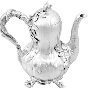 Sterling Silver Bachelor Coffee Pot by John Samuel Hunt - Antique Victorian (1852)