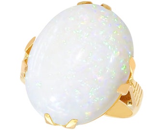 13.50ct Opal and 20ct Yellow Gold Ring - Vintage Circa 1950