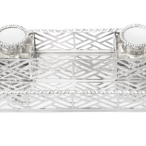 Sterling Silver Gallery Inkstand - Antique George V