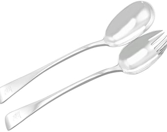 シルバーのサラダサーバー スターリングシルバーのオールドイングリッシュ柄サラダサーバー