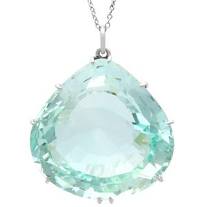 43.78 Ct Aquamarine and Platinum Pendant - Antique Circa 1935